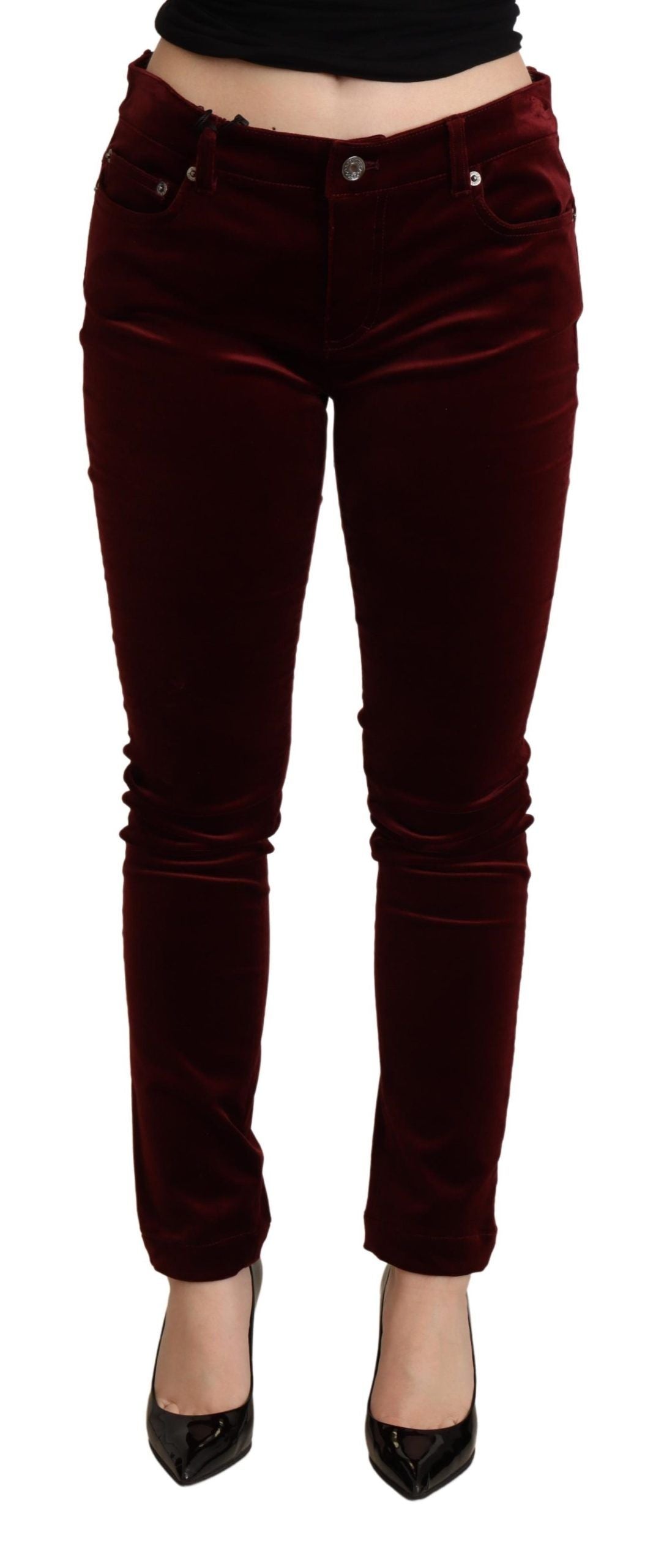 Dolce &amp; Gabbana Exquisite Burgundy Skinny Pants