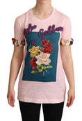 Load image into Gallery viewer, Dolce & Gabbana Elegantes T-Shirt mit Blumenapplikation
