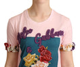 Load image into Gallery viewer, Dolce & Gabbana Elegantes T-Shirt mit Blumenapplikation
