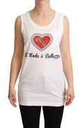 Load image into Gallery viewer, Dolce & Gabbana Crystal Embellished Heart White Sleeveless Tee
