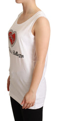 Load image into Gallery viewer, Dolce & Gabbana Crystal Embellished Heart White Sleeveless Tee
