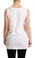 Load image into Gallery viewer, Dolce & Gabbana Crystal Embellished Heart White Sleeveless Tee
