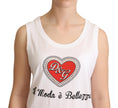 Load image into Gallery viewer, Dolce & Gabbana Crystal Embellished Heart White Sleeveless Tee
