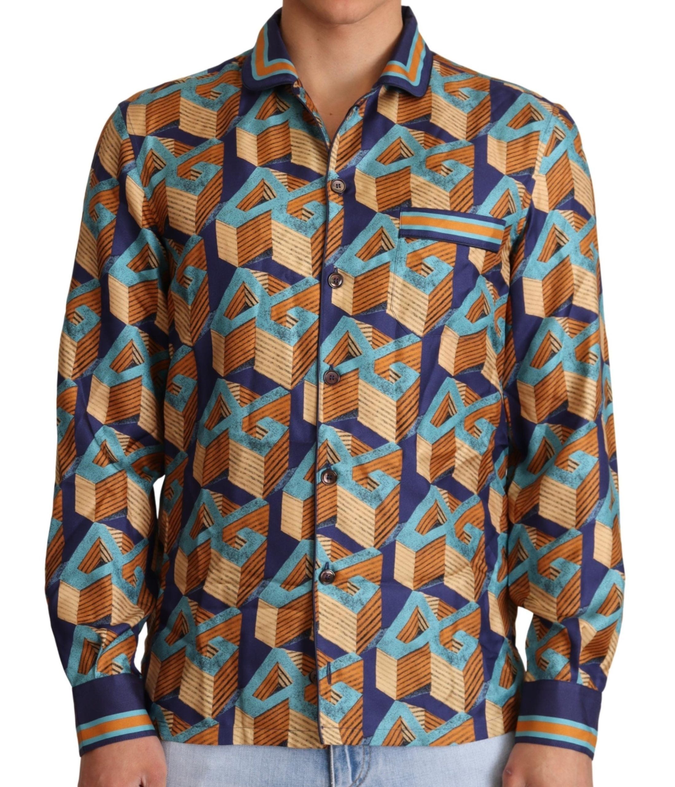 Dolce &amp; Gabbana Elegant silk casual shirt with DG logo