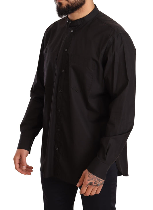 Dolce &amp; Gabbana Elegant black men's shirt made of 100% cotton