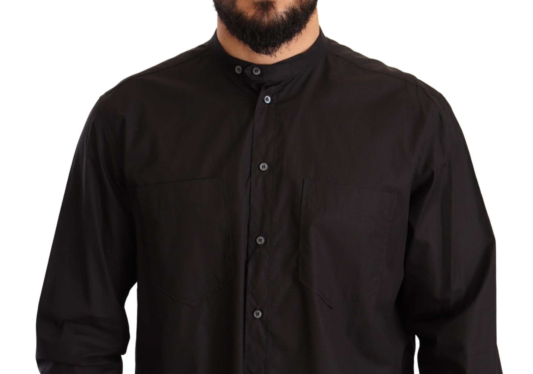 Dolce &amp; Gabbana Elegant black men's shirt made of 100% cotton