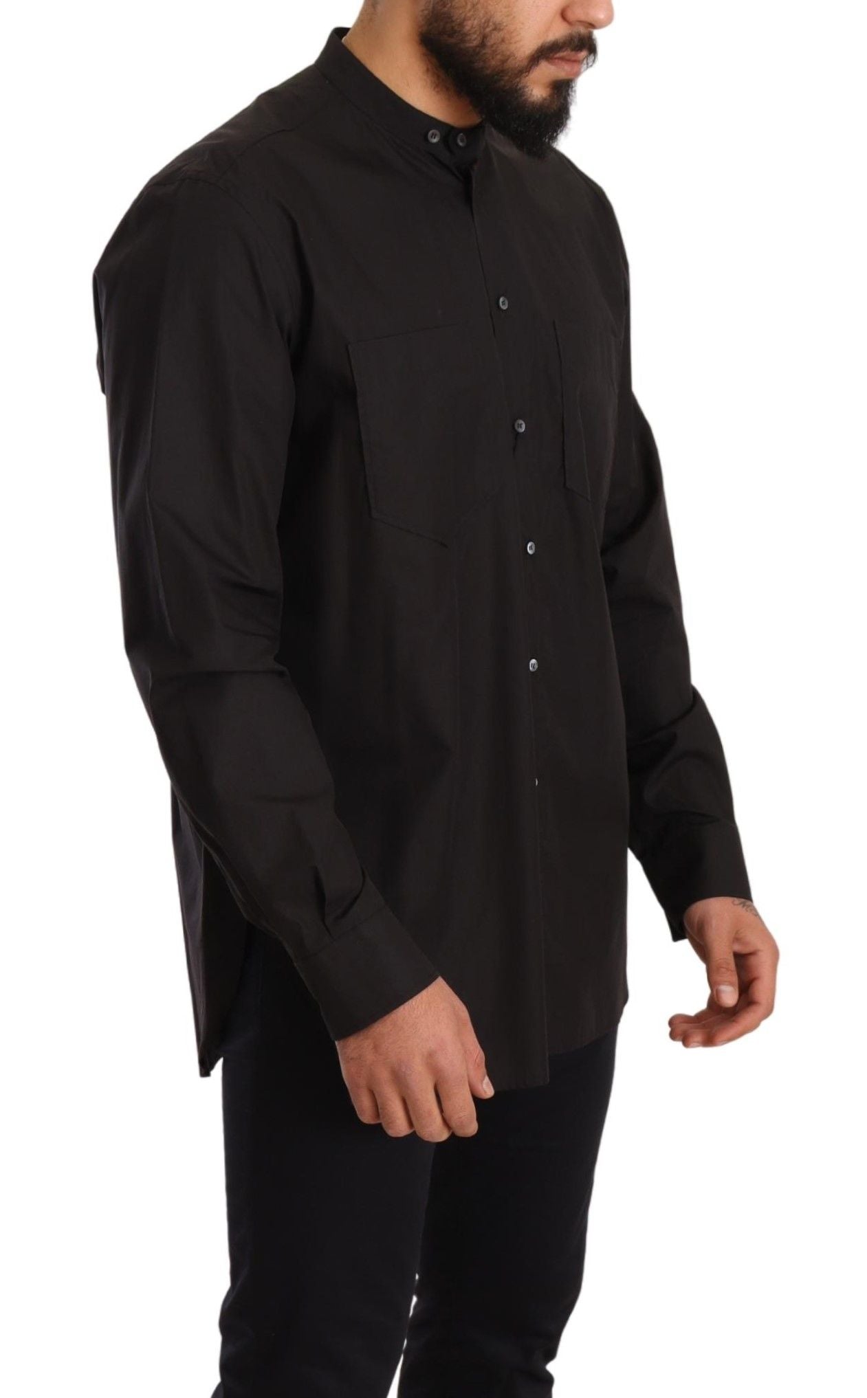 Dolce &amp; Gabbana Elegant black men's shirt made of 100% cotton