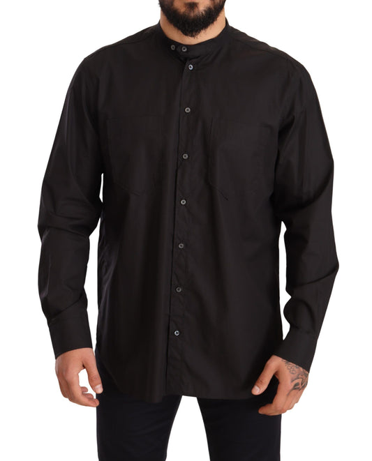 Dolce &amp; Gabbana Elegant black men's shirt made of 100% cotton