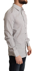 Load image into Gallery viewer, Dolce & Gabbana Elegant Gray Striped Slim Fit Shirt
