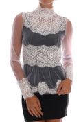 Load image into Gallery viewer, Dolce & Gabbana Elegant white lace blouse top with floral pattern
