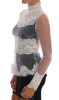 Load image into Gallery viewer, Dolce & Gabbana Elegant white lace blouse top with floral pattern
