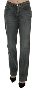 Load image into Gallery viewer, Just Cavalli Chic grey mid-waist straight leg jeans
