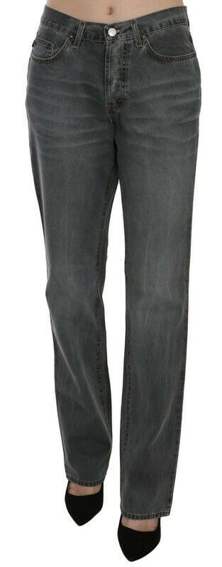 Just Cavalli Chic grey mid-waist straight leg jeans