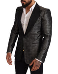 Load image into Gallery viewer, Dolce & Gabbana Metallic gray jacquard slim fit blazer
