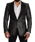 Load image into Gallery viewer, Dolce & Gabbana Metallic gray jacquard slim fit blazer
