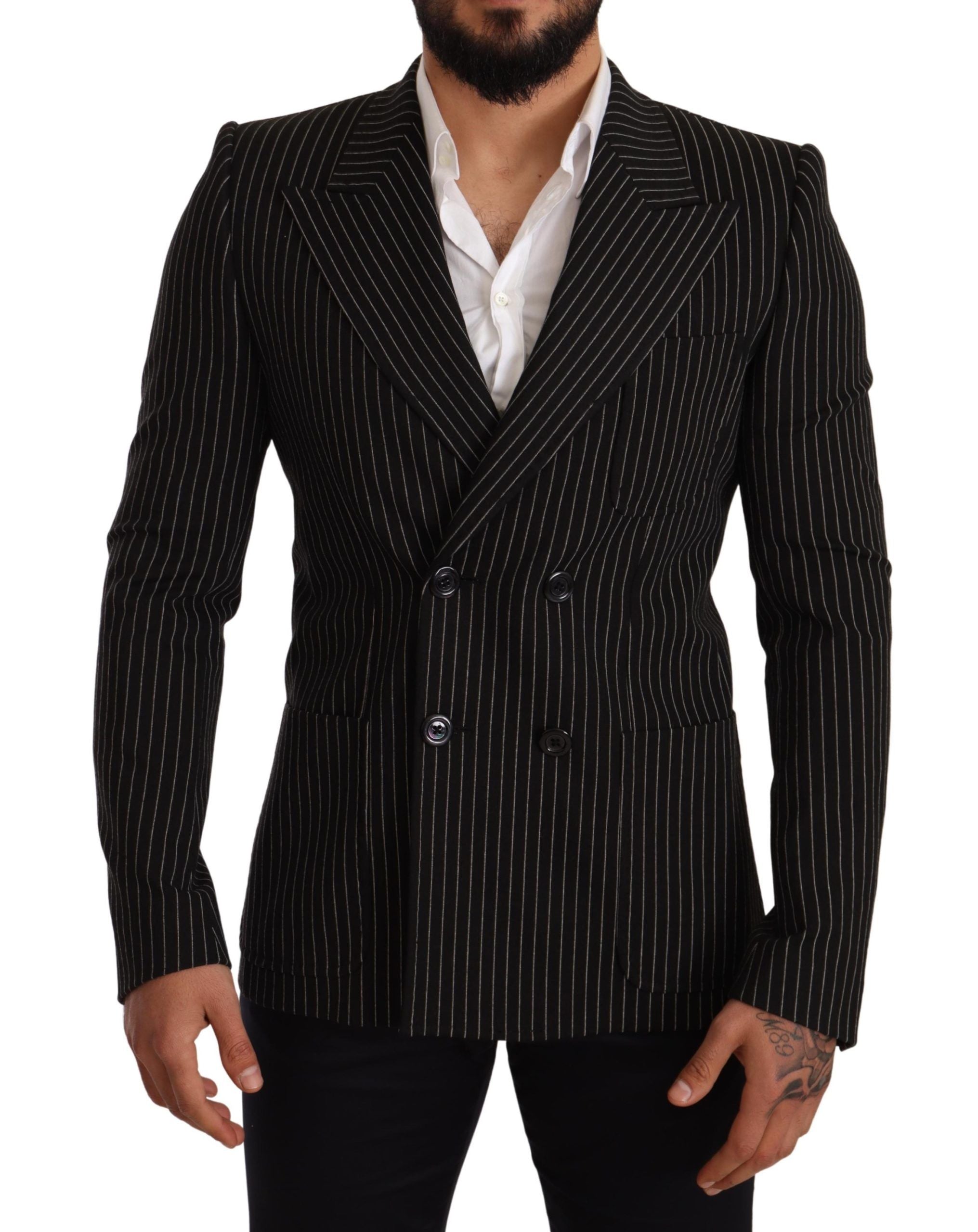 Dolce & Gabbana Eleganter gestreifter Wollblazer mit Seidenfutter