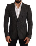 Load image into Gallery viewer, Dolce & Gabbana Elegant black striped blazer made of virgin wool
