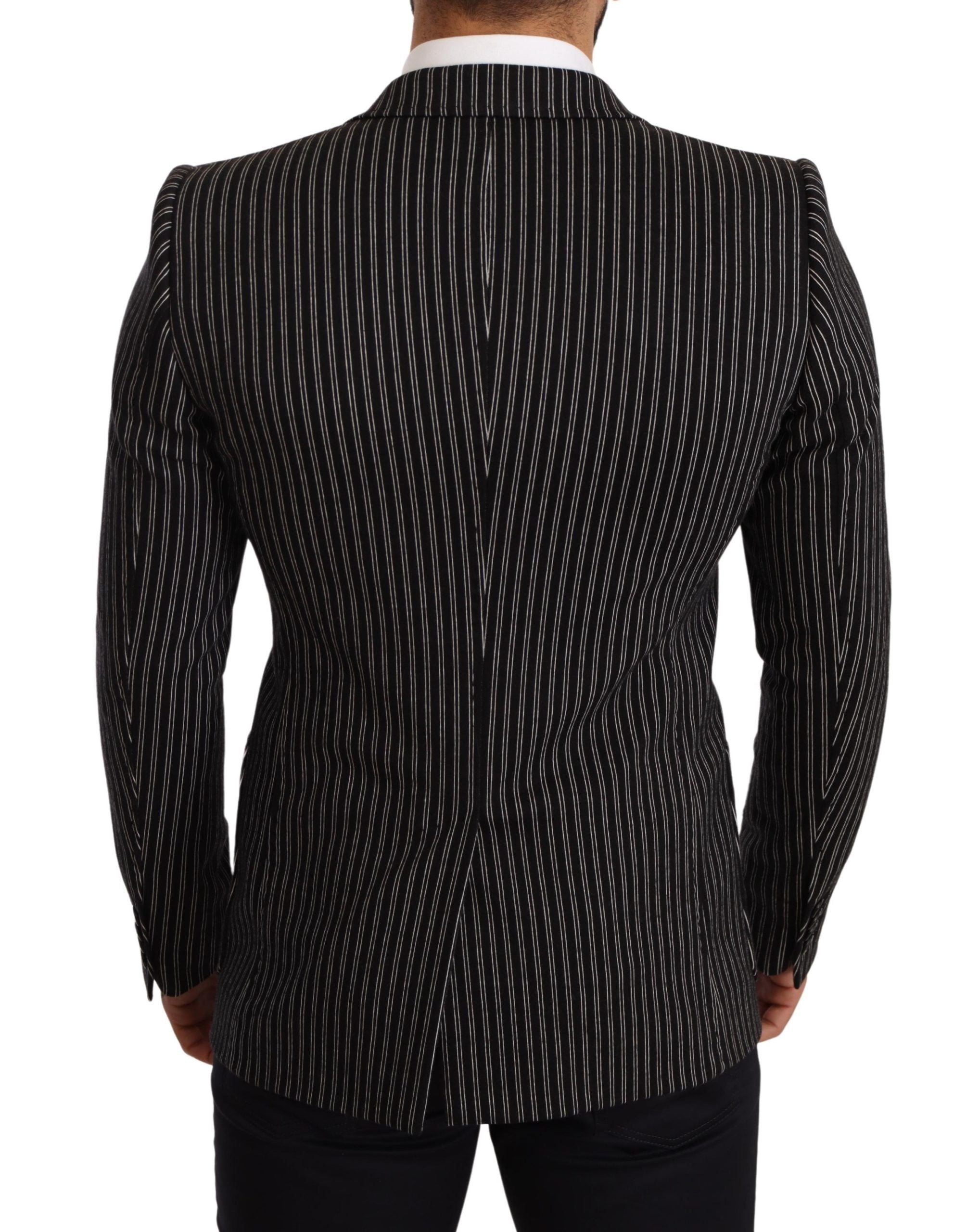 Dolce &amp; Gabbana Elegant black striped blazer made of virgin wool