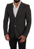 Load image into Gallery viewer, Dolce & Gabbana Elegant black striped blazer made of virgin wool
