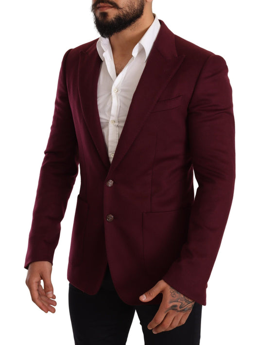 Dolce & Gabbana Eleganter kastanienbrauner Bordeaux-Blazer aus Kaschmir