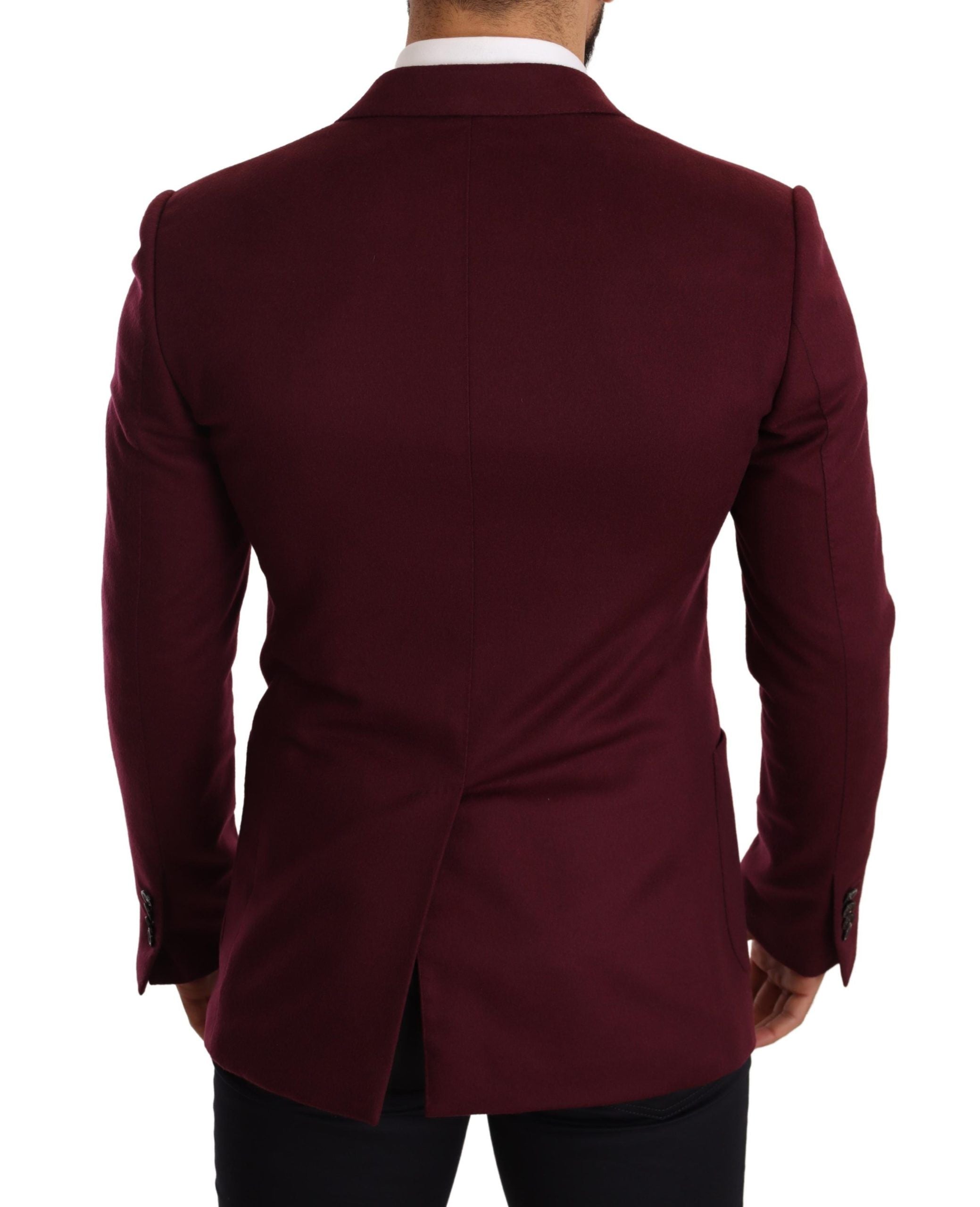 Dolce & Gabbana Eleganter kastanienbrauner Bordeaux-Blazer aus Kaschmir