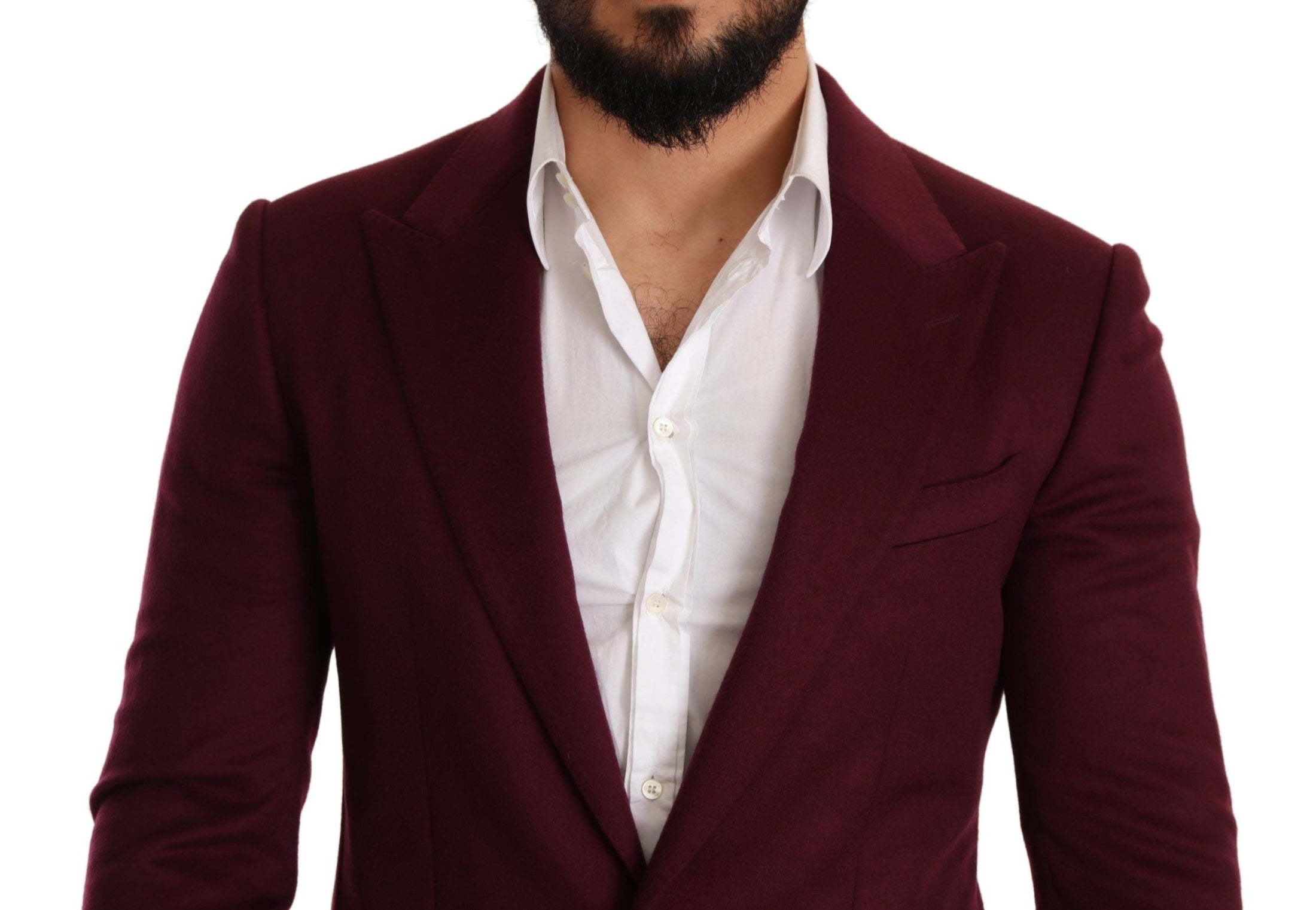 Dolce & Gabbana Eleganter kastanienbrauner Bordeaux-Blazer aus Kaschmir