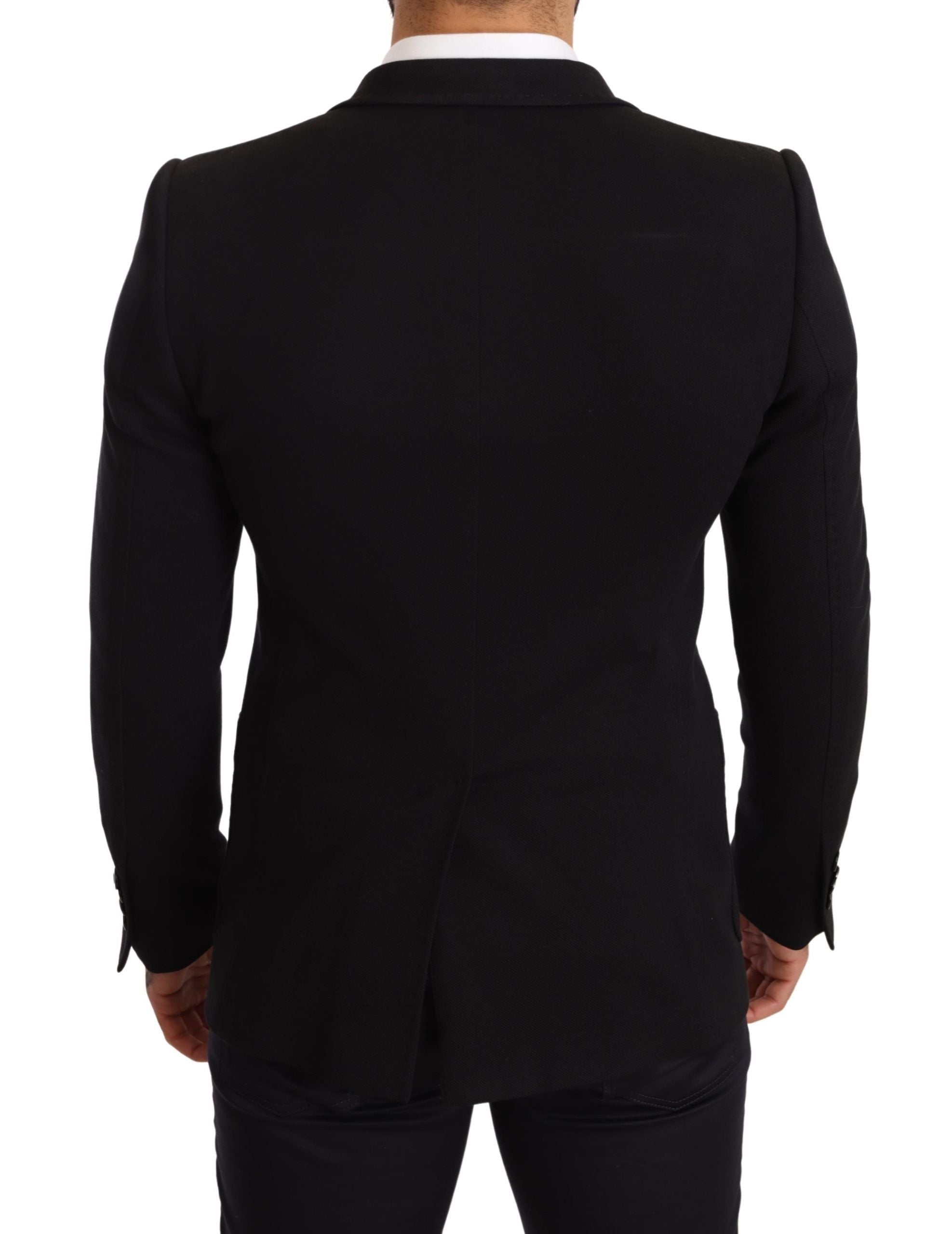 Dolce & Gabbana Eleganter, schmal geschnittener Blazer aus schwarzer Baumwolle