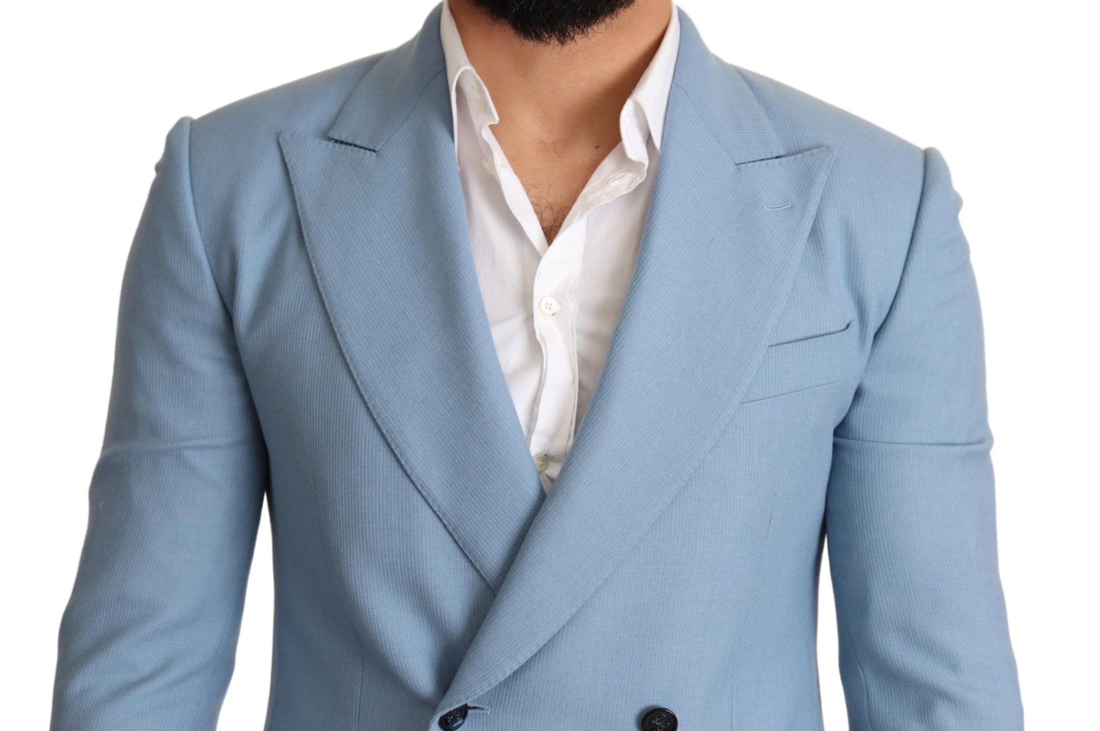 Dolce & Gabbana Eleganter blauer Kaschmir-Seiden-Blazer für Herren