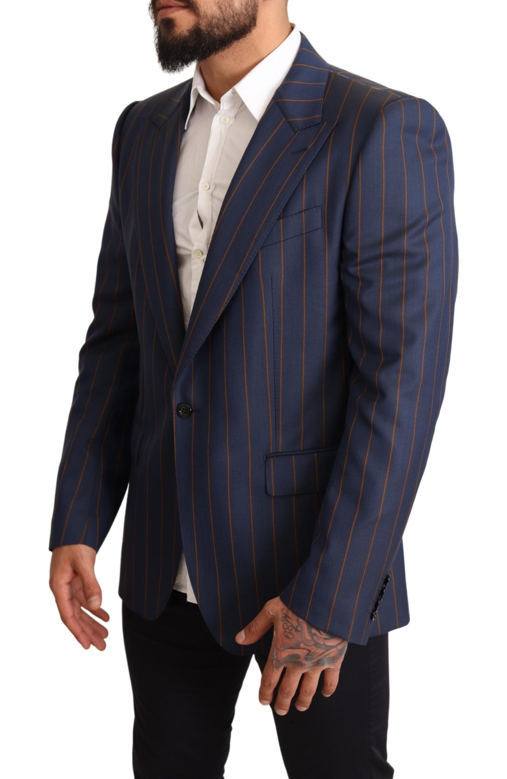 Dolce &amp; Gabbana Elegant, slim-fit blazer in striped wool