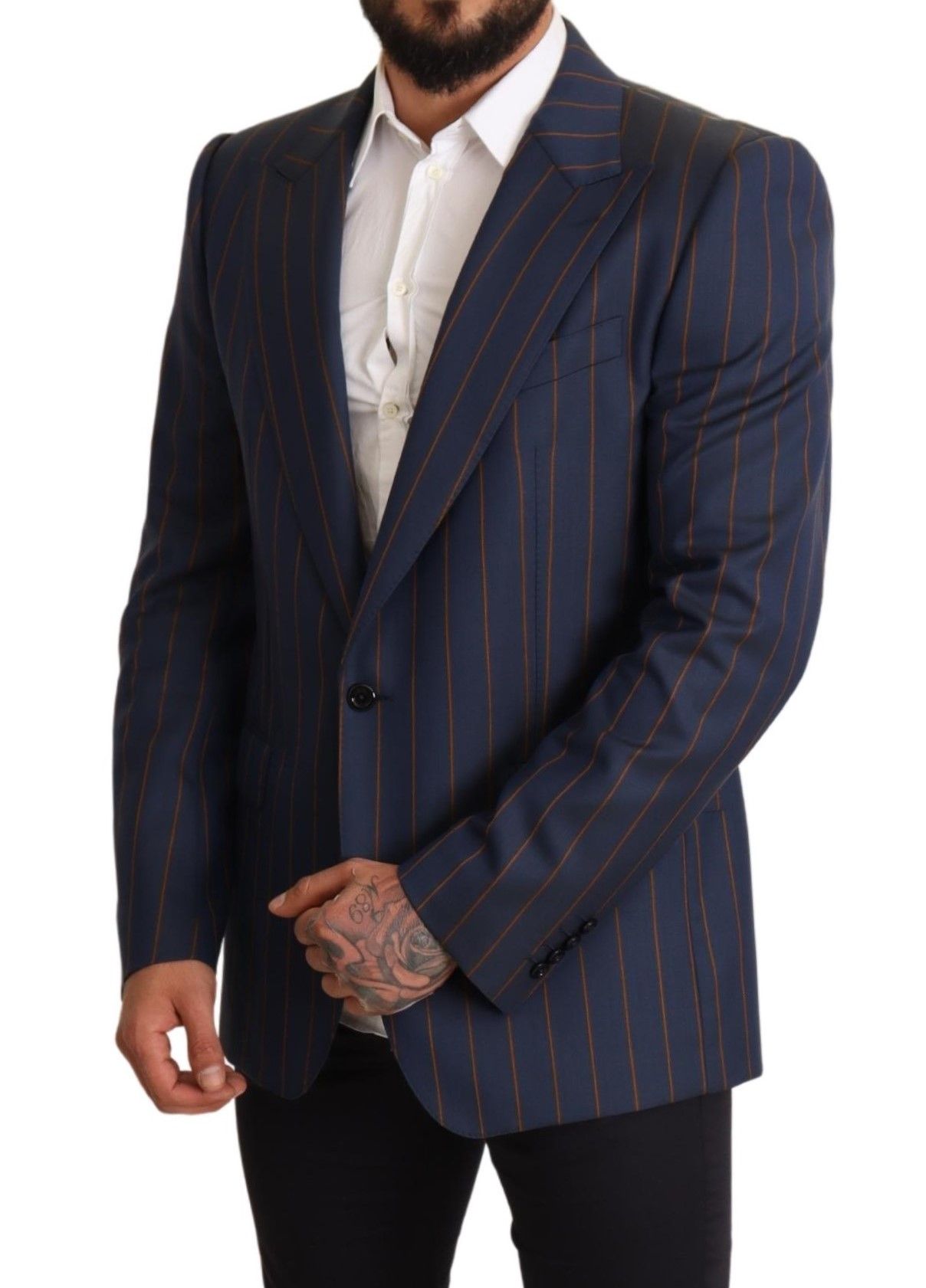 Dolce &amp; Gabbana Elegant, slim-fit blazer in striped wool