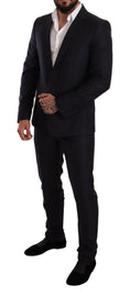 Load image into Gallery viewer, Dolce & Gabbana Elegant slim fit jacquard suit in blue
