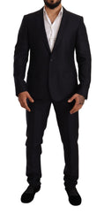 Load image into Gallery viewer, Dolce & Gabbana Elegant slim fit jacquard suit in blue
