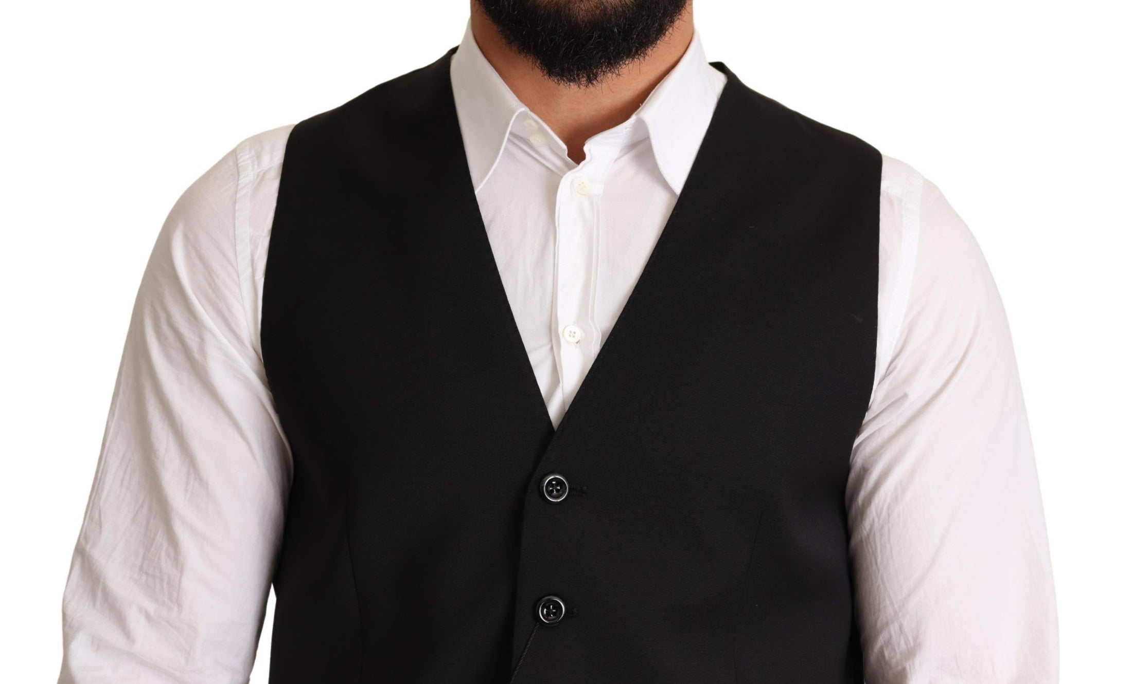 Dolce &amp; Gabbana Elegant black waistcoat for formal occasions