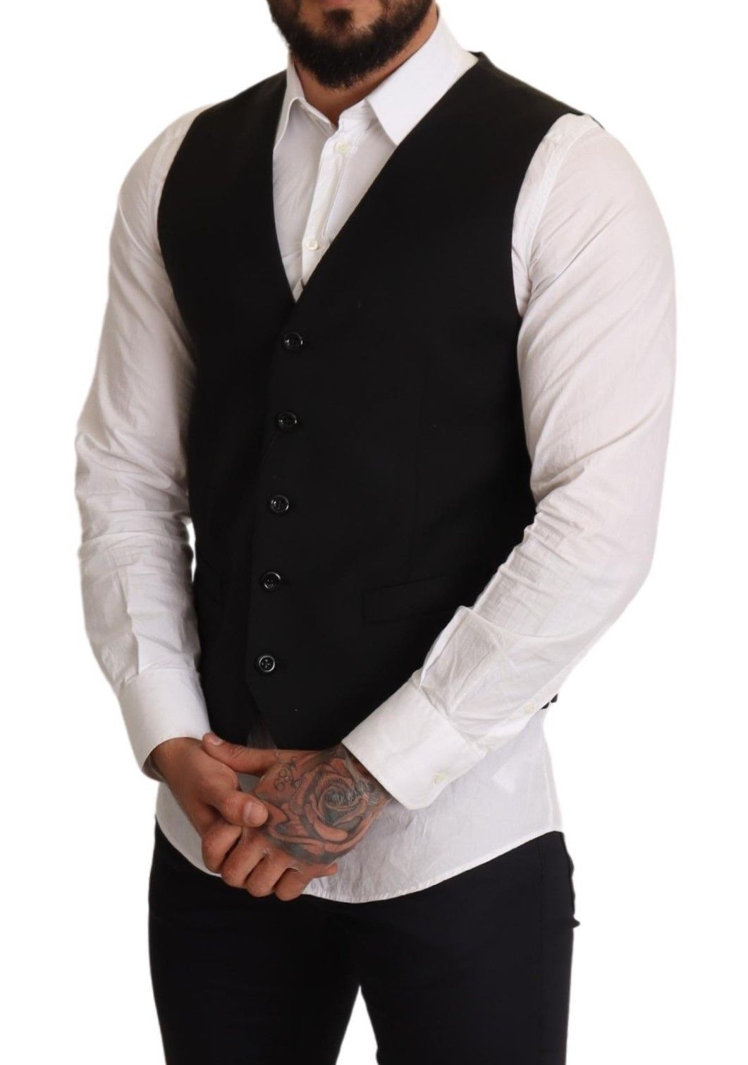 Dolce &amp; Gabbana Elegant black waistcoat for formal occasions