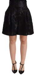 Load image into Gallery viewer, Dolce & Gabbana Elegant silk shorts in black floral brocade
