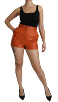 Load image into Gallery viewer, Dolce & Gabbana Chic orange high waist leather hot pants
