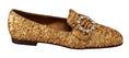 Load image into Gallery viewer, Dolce & Gabbana Elegante Gold Pailletten Kristall Flats
