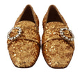 Load image into Gallery viewer, Dolce & Gabbana Elegante Gold Pailletten Kristall Flats
