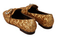 Load image into Gallery viewer, Dolce & Gabbana Elegante Gold Pailletten Kristall Flats
