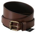 Load image into Gallery viewer, PLEIN SUD Chic brown leather belt with bronze-colored hardware
