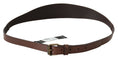 Load image into Gallery viewer, PLEIN SUD Chic brown leather belt with bronze-colored hardware
