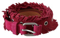 Load image into Gallery viewer, Ermanno Scervino Elegant maroon leather belt with double buckle
