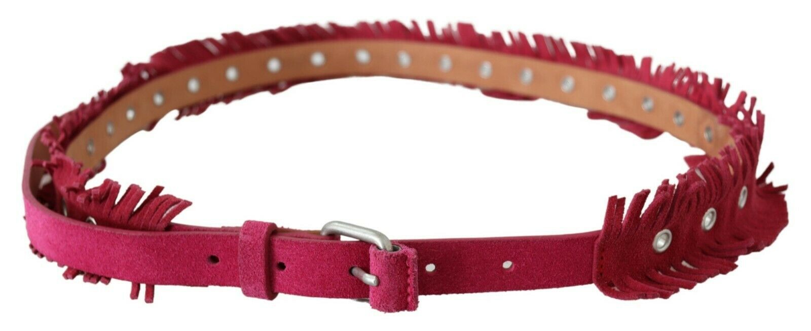 Ermanno Scervino Elegant maroon leather belt with double buckle