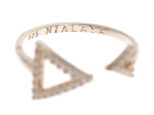 Nialaya Eleganter Silber CZ Kristall Ring - Damen Accessoire