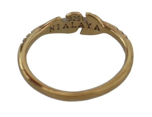 Nialaya Eleganter Gold CZ Kristall Damenring