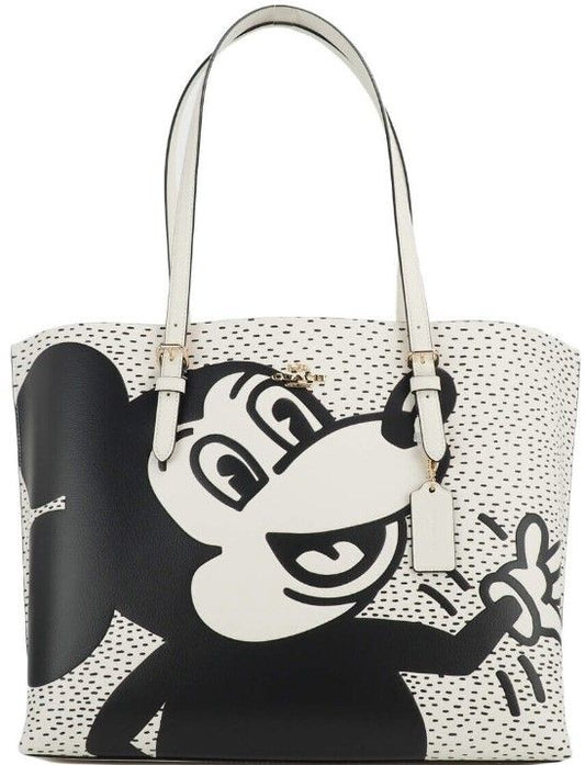 COACH (C6978) Mickey Mouse X Keith Haring Mollie Große Leder-Umhängetasche