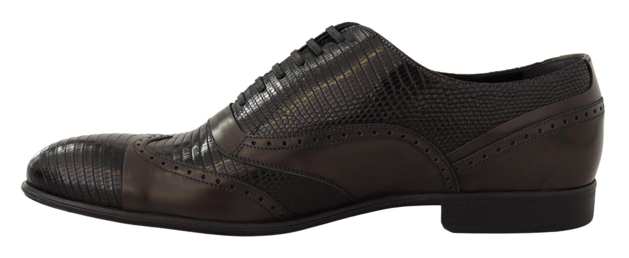 Dolce & Gabbana Elegante Oxford-Schuhe aus braunem Eidechsenleder