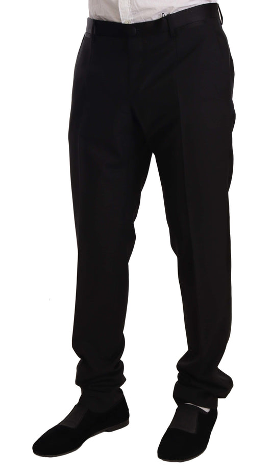 Dolce &amp; Gabbana Elegant black skinny tuxedo trousers