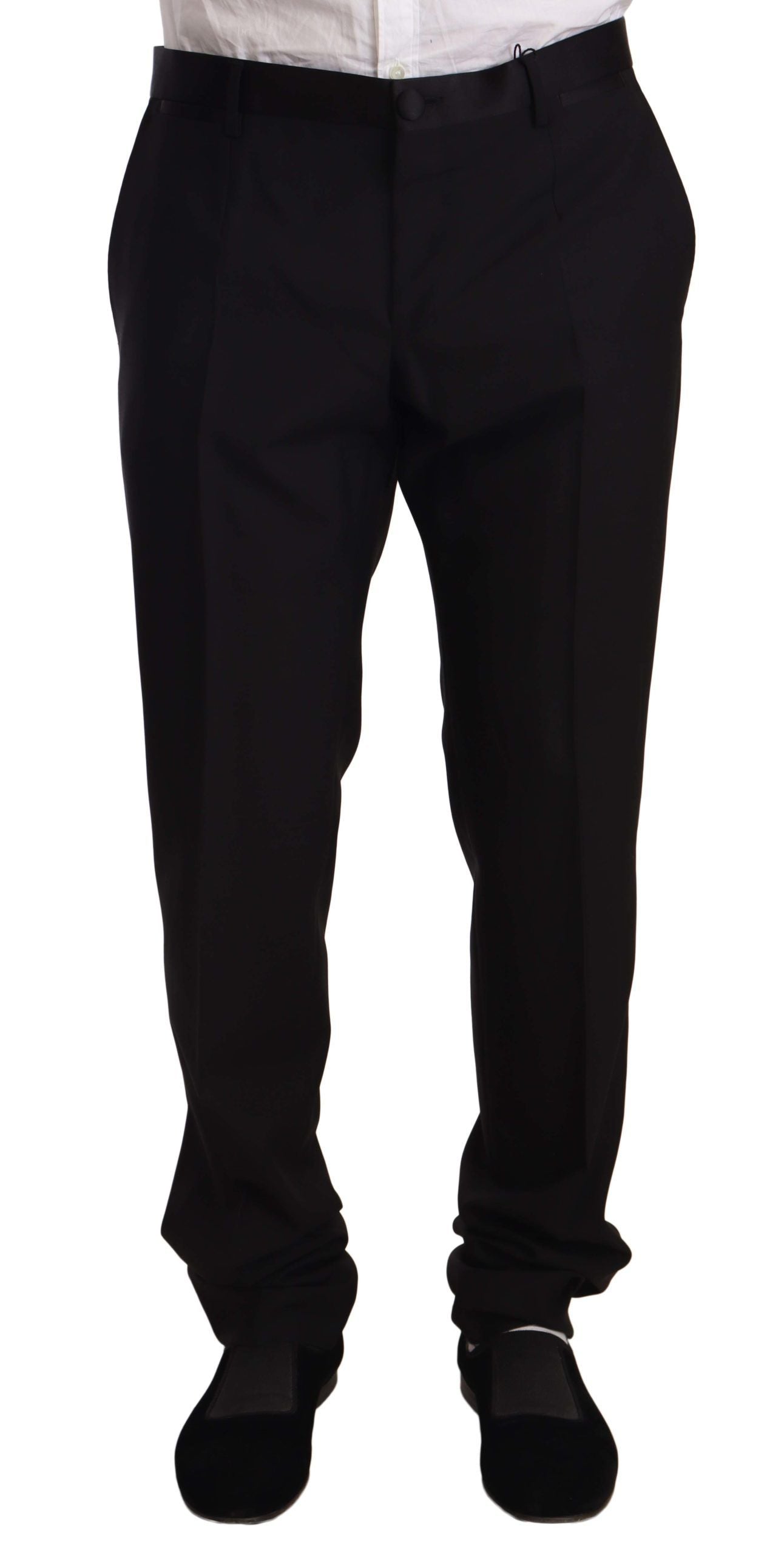 Dolce &amp; Gabbana Elegant black skinny tuxedo trousers