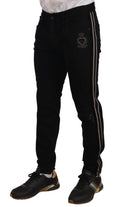 Load image into Gallery viewer, Dolce & Gabbana Heraldic Embroidered Slim Fit Jeans Black
